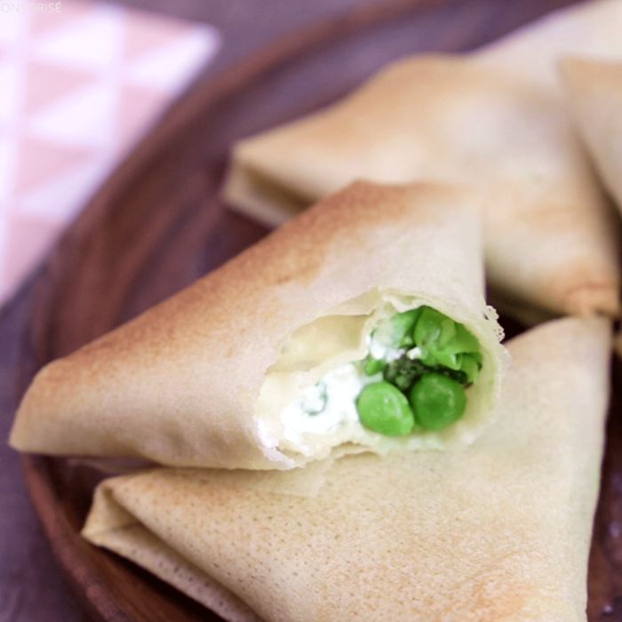 Recette Samoussas Au Chevre Frais Et Petits Pois Bonduelle